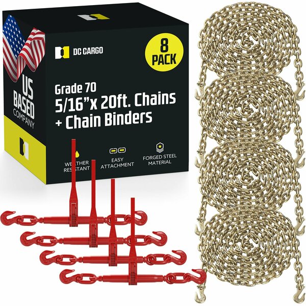 Dc Cargo 5/16in Grade 70 Chain And Ratchet Binder Kit 516CK-4